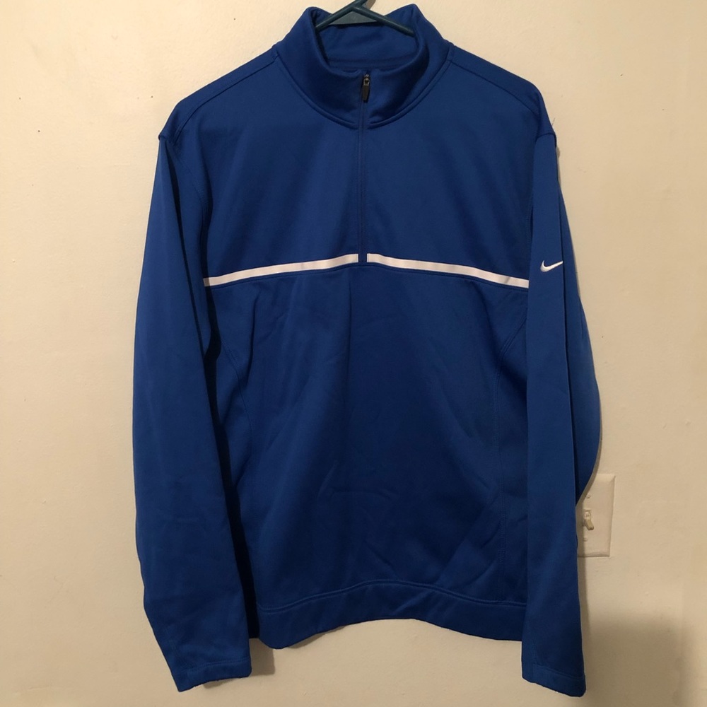 Nike blue with white 1/4 zip pullover